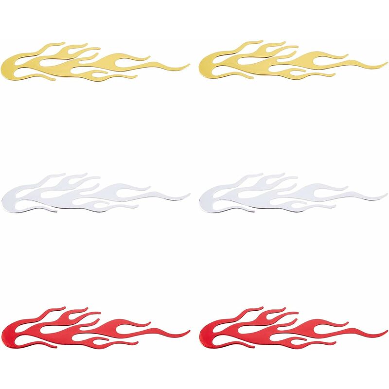 6 pièces 200x50mm 3 Couleurs Flamme Voiture Autocollants Auto-Adhésif pvc Badge Décalcomanies pour Voiture Camion suv Moto Fenêtre Ordinateur