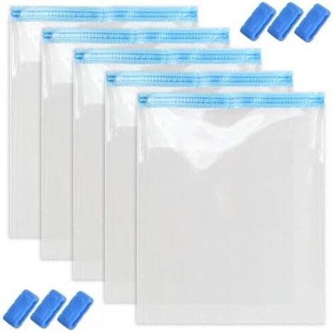 6 Pièces 50  70cm Sacs de Compression Sous Vide Roulé à la Main, Sacs de Rangement Sous Vide, Sac Compression Voyage, Sacs de Rangement Fermeture Éclair, Pour Vêtements, Couettes, Oreillers