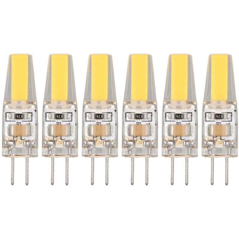 6 pièces 6W 500LM G4 ampoule LED COB Gel de silice lampe à économie d'énergie ampoule pour plafonnier applique lampe de Table 220V blanc chaud