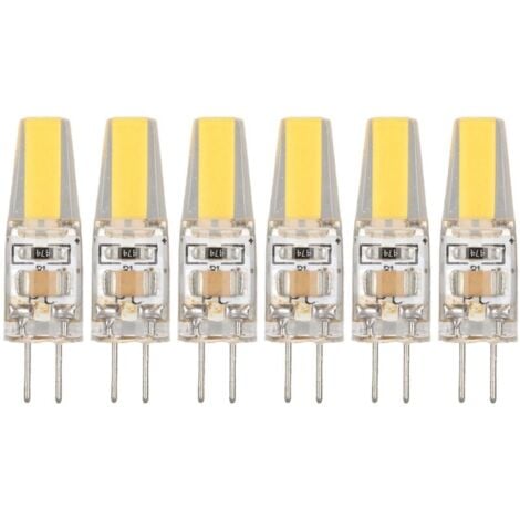 PECCPLNOM 6 pièces 6W 500LM G4 ampoule LED COB Gel de silice lampe à économie d'énergie ampoule pour plafonnier applique lampe de Table 220V blanc chaud