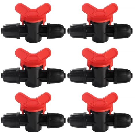 6 Pièces 8/12 mm Vanne Commutation D'Irrigation, Irrigation Pipe Valve Switch, Robinets de Verrouillage pour Système D'irrigation Goutte à Goutte, pour 12mm Tuyau