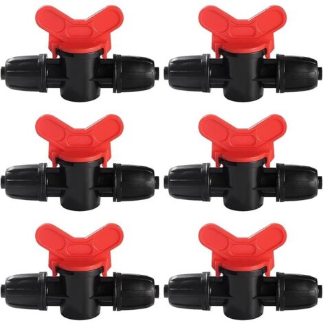 6 Pièces 8/12 mm Vanne Commutation D'Irrigation, Irrigation Pipe Valve Switch, Robinets de Verrouillage pour Système D'irrigation Goutte à Goutte, pour 12mm Tuyau