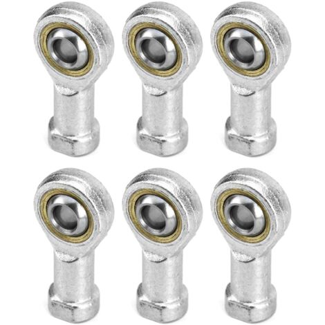 6 Pièces 8mm Embout Roulement à Rotule M8 x 1.25, Femelle Filétage Auto-Lubrifiantes