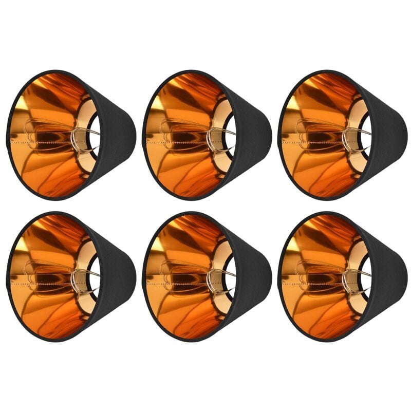 6 Pièces Abat-Jour Abat-Jour en Tissu Abat-Jour à Clipser pour E14 Lustre de Table Lampadaire Applique Chambre Décor, Protège Les Yeux