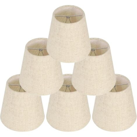 6 Pièces Abat-Jour pour Lampes de Table Lampe, abat jour clip, abat jour ,Remplacement Abat Jour en Lin Petits Abat Jour avec Clip pour Table de Chevet, Applique Murale en Cristal, Lustre de Bougeoir