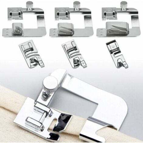6 Pièces Accessoires de machine à coudre ourlet ourlet pied 4/8" 13mm 6/8" 19mm 8/8" 25mm