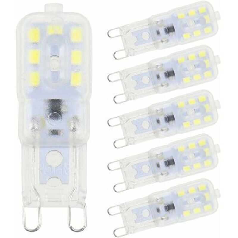 6 Pièces Ampoules LED G9 Blanc Froid 5W 6500K sans Scintillement Halogène Remplacement LED Dimmable Ampoule LED Capsule Économie d’Énergie pour