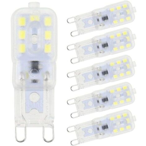 6 Pièces Ampoules LED G9 Blanc Froid 5W 6500K sans Scintillement Halogène Remplacement LED Dimmable Ampoule LED Capsule Économie d’Énergie pour Applique Murale Lustre Réfrigérateur AC 220V