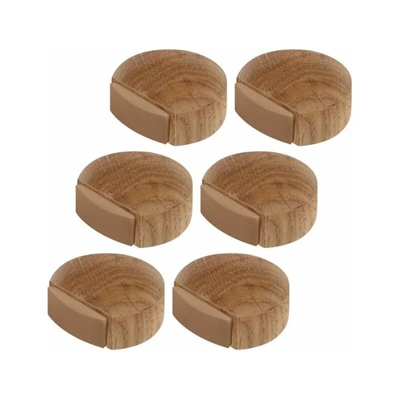 Csparkv - 6 pièces Arrêts de Portes - Butée de Porte Adhesive en Bois pour Sol et Parquet – Stop Porte Adhésif - Butoir de Porte