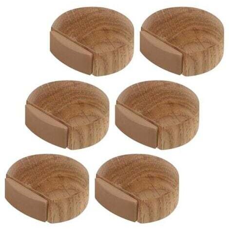 6 pièces Arrêts de Portes - Butée de Porte Adhesive en Bois pour Sol et Parquet – Stop Porte Adhésif - Butoir de Porte (Chêne Naturel),INHHUB