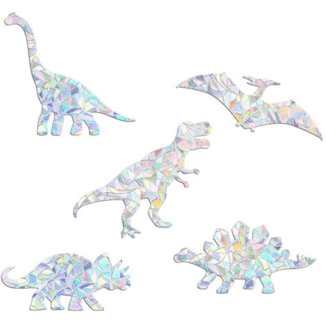 6 Pièces Autocollants Fenêtre Anti-Collision Arc-en-Ciel pour Oiseaux - Décoration Vitre Suncatcher