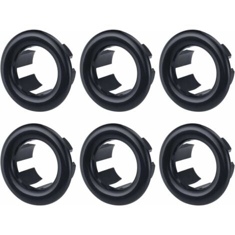 6 Pieces Black Sink Overflow Ring, Round Hole Sink Trim, Sink Overflow Ring Overflow Cover, Sink Overflow Stopper