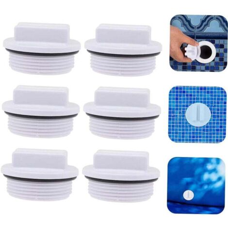 6 pièces Bouchon d'hiver pour Piscine, bouchon hivernage piscine,bouchon piscine,Accessoire pour piscine en hiver, Bouchons de Tuyau de Piscine fileté avec Joint