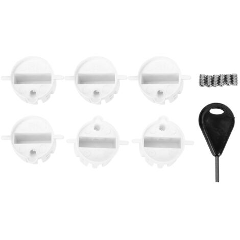 6 pièces Bouchons de Cups en Plastique pour Surfboard, Connecteurs Ronds FCS, Plugs de Dérive G5 avec Clé de Vis (Blanc)