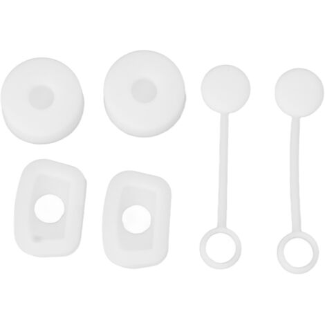 6 pièces Bouchons de Paille Réutilisables en Silicone, Couvercles Anti-Fuites pour Tasses Carrées et Rondes, Blanc