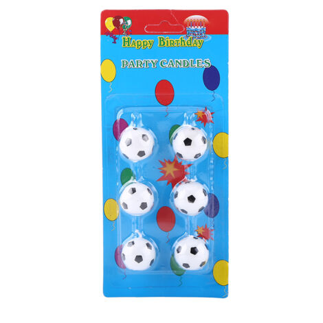 6 Pièces Bougies Gâteau Anniversaire Football Décorations Mignons pour Enfants Fête