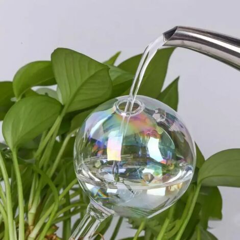 (6 pièces) Boules d'arrosage automatique pour plantes, dégradé arc-en-ciel, arroseur automatique transparent pour fleurs.