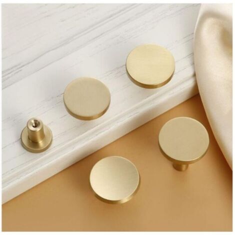 6 Pièces Boutons de Tiroir, Boutons de Meubles en Or, Boutons Armoire Ronds, Boutons de Tiroir en Laiton Doré20 25 mm,Poignée de meuble