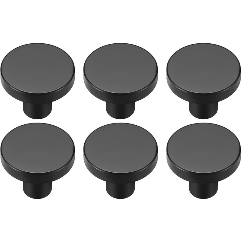 6 Pièces Boutons de Tiroir Poignee de Porte Laiton Massif Rond Vintage Poignées Boutons de Meuble pour Commode Armoire Meuble Porte Placard - 25x30MM