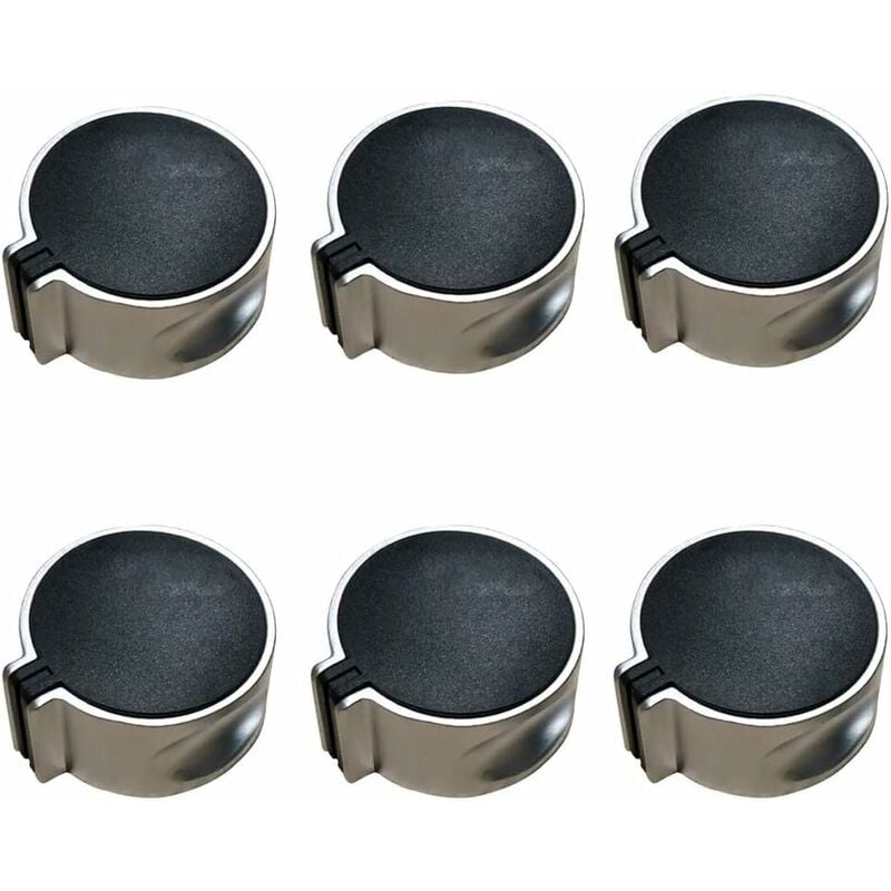 6 Pièces Boutons Four Cuisinière, Cuisinière à Gaz Boutons, Bouton Cuisinière à Gaz, Bouton Gaz, Alliage Universel Mode Interrupteur à 45° Noir