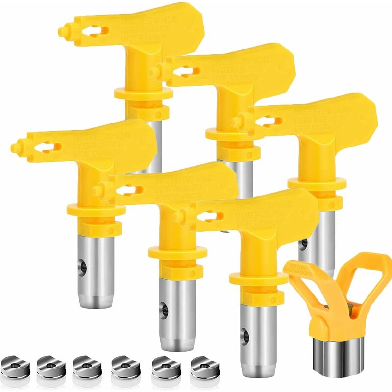 6 pièces Buse Airless,Buse Pistolet Airless pour Pistolet à Peinture Haute Pression (Tapez 413,415,417,419,423,425)