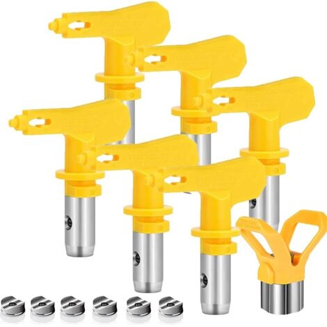 6 pièces Buse Airless,Buse Pistolet Airless pour Pistolet à Peinture Haute Pression (Tapez 515,517,519,521,523,525)