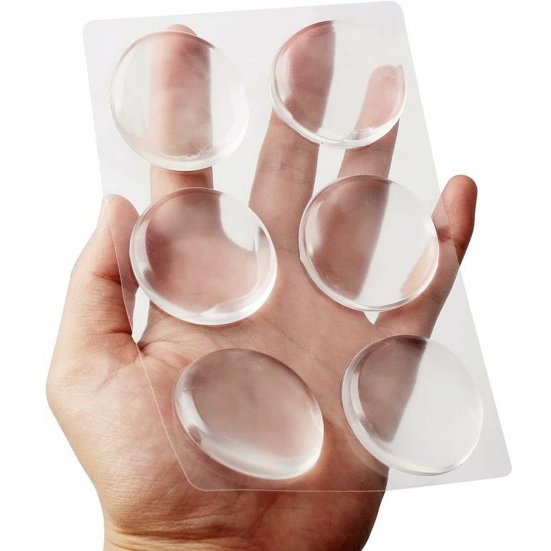 VURAHOME - 6 pièces Butées de Porte en Silicone, 4cm Butée de Poignée de Protection Porte Mur Adhésif Tampon Élastique Anti-collision Transparent