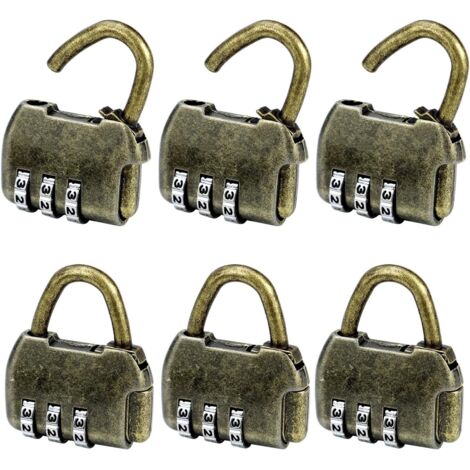 6 Pièces Cadenas à Code Rétro - Serrure à Combinaison 3 Chiffres - Antivol Vintage Pour Porte Extérieure - Sécurité Sans Clé