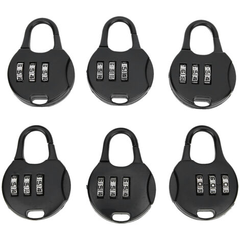 6 pièces Cadenas à Combinaison 3 Chiffres Portable Antivol pour Sac à Dos Fournitures
