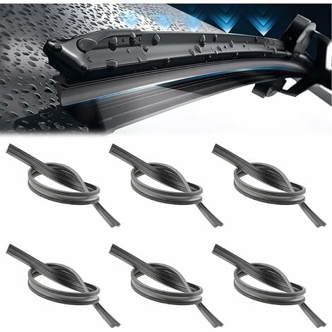 JUSCH 6 Pièces Caoutchouc Essuie Glace, Lames d'Essuie-Glace de Rechange en Caoutchouc, 800mm Glace Recharges Essuie, Universelles Glace Bandes