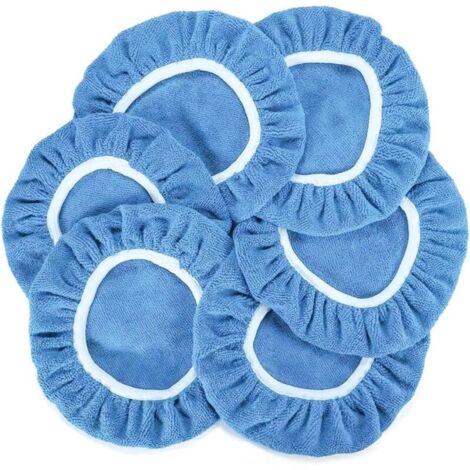 6 Pièces Capot Polissage Voiture, Tampon Polissage En Microfibre Pour Capot De Voiture, Capot Polissage En Microfibres Pour Polisseuse Voiture, Housse Tampon Lustrage Casque Voitures(Bleu-Clair)dyk-al