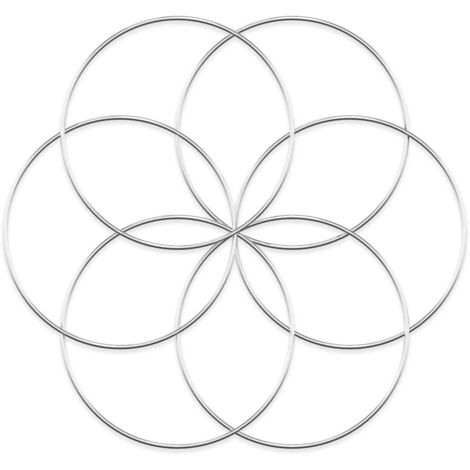 – 6 pièces cerceaux métal argenté (25 cm), DIY couronne mariage/déco murale