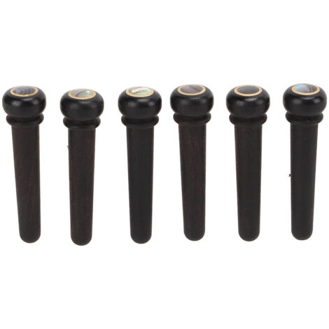 6 pièces chevilles de guitare noir bois, chevalets et chevilles de remplacement pour guitares