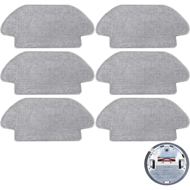 6 Pieces Cleaning Cloth for Xiaomi Mi Robot Vacuum Mop 2S/S12/Mop P/Mop Pro Robot Vacuum Cleaner Replacement Part, Accessory Set Washable Microfibre