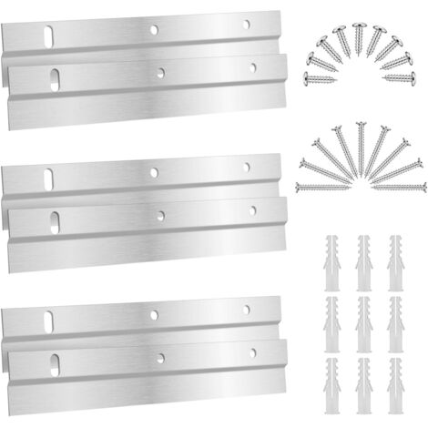 6 Pièces Clip de Fixation Murale en Z Support Mural Fixation Miroir 15cm Fixation Tableau avec Vis Fixation Miroir Lourd Emboîtement Accroche Miroir