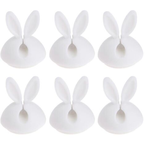 6 Pièces Clip Organisateur de Câbles avec Oreilles de Lapin Mignon pour Bureau
