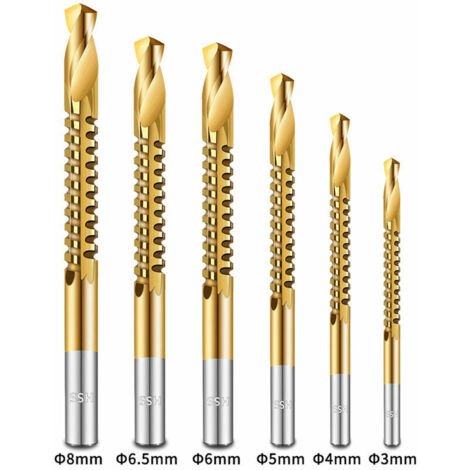 6 pièces Cobalt forets ensemble spirale métrique Composite robinet foret robinet torsion foret bois foret pour couper forage rainurage