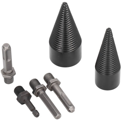 6 Pièces Cône Fendeur Bois 32mm 42mm Détachable avec Poignées pour Fendre Bûches de Chauffage