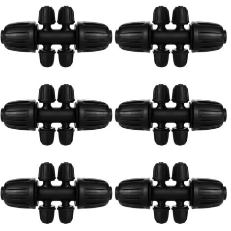 6 Pièces Connecteur de Tuyau en T Barbelé, 6-Voies Raccord de Tuyau D'Irrigation pour Tube 13/16 mm à 4/7 mm, Connecteur D'Irrigation Goutte à Goutte à 6-Voies pour Jardin, Pelouse