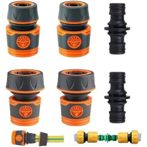 6 Pièces Connecteur Tuyau Arrosage, Raccord d'Arrosage 19mm 25 mm, 1/2 in Rapide Arrosage 3/4 Adaptateur Robinet Double -