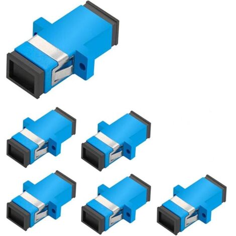 6 pièces coupleur sc, adaptateur fibre optique simplex monomode (SM) femelle à femelle UPC connecteur Internet réseau monomode