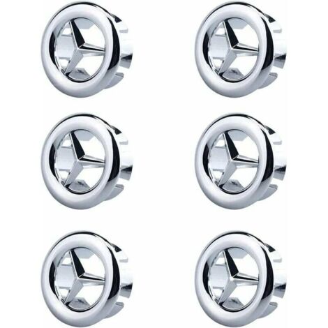 6 Pièces Couvercle de trop-plein pour lavabo. Garniture Évier de Trou Rond.Rond Couvercle du Bouchon de Vidange Insérer dans le Trou. Pour Lavabo.Salle de Bain.Cuisine(Argent)