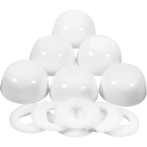 6 Pièces Couvercle Décoratif De Vis D'Ancrage Pièces De Réparation De Toilettes De Boulons De Toilette Capuchons De Toilettes Couvercles De Boulons De Toilettes
