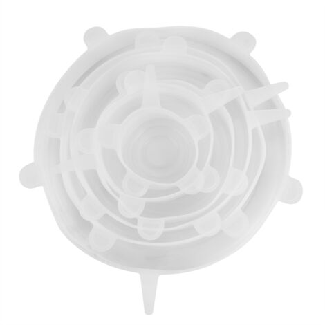6 Pièces Couvercles Élastiques en Silicone pour Récipients Alimentaires, Couvercles Hermétiques Réutilisables pour Bols et Pots