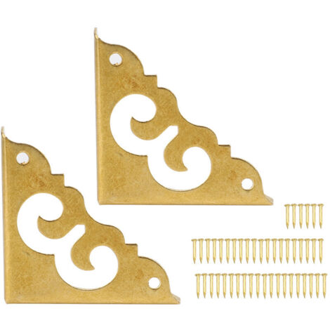 6 Pièces Couvre-Coins Décoratifs Rétro en Laiton pour Boîtes à Bijoux et Meubles