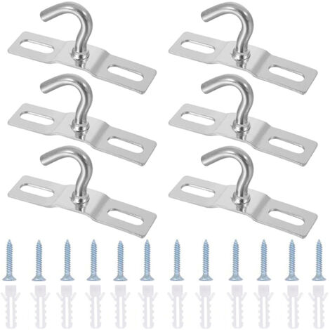 6 Pièces Crochet de Plafond, Plaques de Crochet, Plafonnier Plaque de Base, Acier Crochet de Plafond Robuste avec Vis pour Lampe Suspendue, Plante, Panier, Ventilateur (70mm)