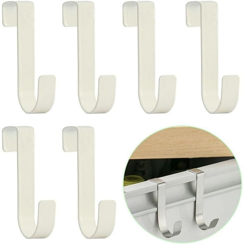 6 Pièces Crochet pour Radiateur et Porte Serviette, Plastique, Salle de Bain - Blanc
