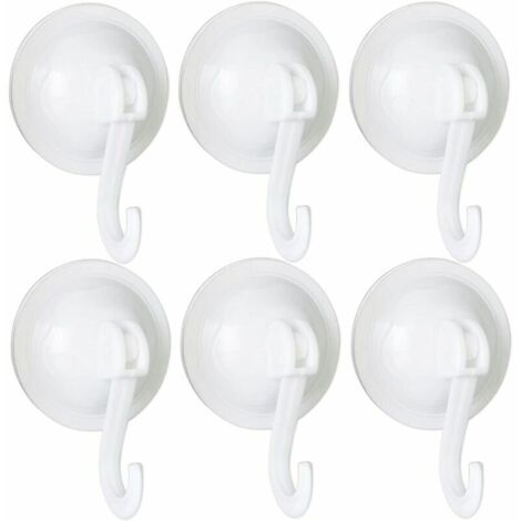 6 Pièces Crochets Ventouse 70MM Muraux Cintres Réutilisables Étanche et Non Marquants pour Manteaux Écharpes Serviettes Sacs Clés dans Salle de Bain Cuisine Bureau