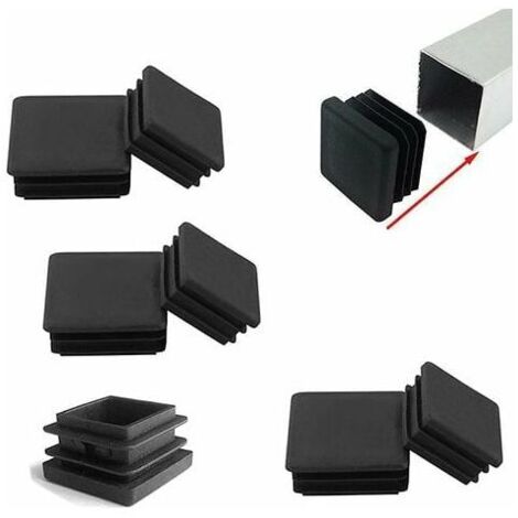 6 pièces de bouchons lamellaires pour tubes carrés 80x80 mm bouchons de tube embouts de pied noirs en plastique bouchons de tube en forme carré