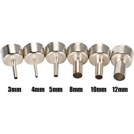 6 pièces de buses pour pistolet à air chaud 858, accessoires pour station de reprise SMD, diamètres 3/4/5/8/10/12mm